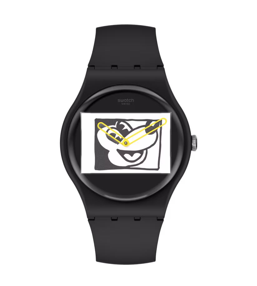 Swatch Mickey Blanc Sur Noir 41mm